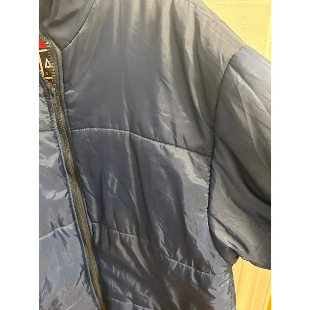 Alpine‎ Sportswear Mens XL Puffer Jacket Navy Blue Red Waterproof Quilted Zip Up